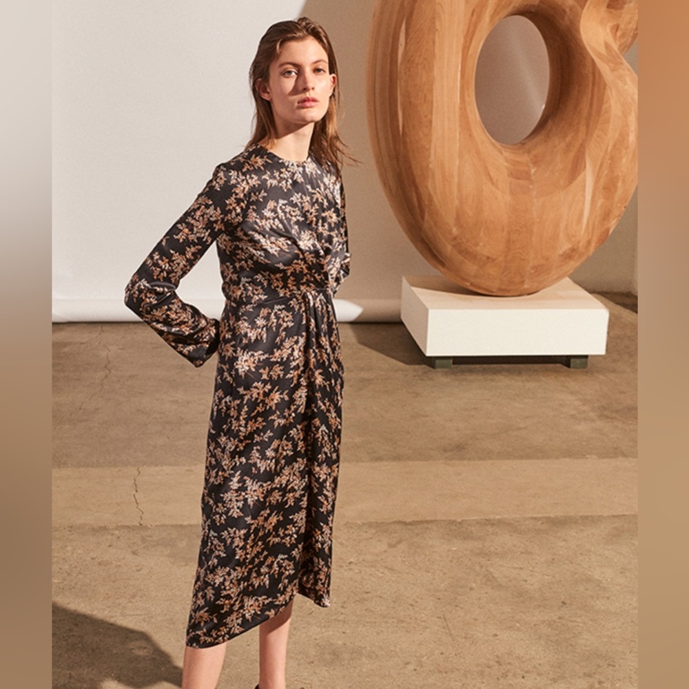 Vince Eden Branch Twist Front Dress